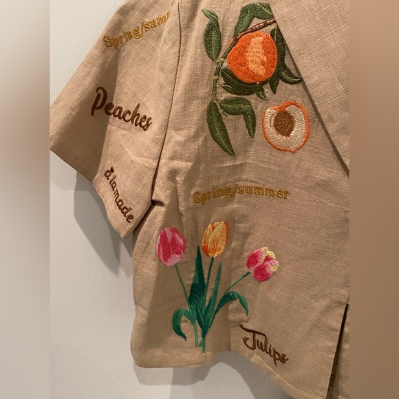 Embroidered Tan Two-Piece Set - Picture 2 of 8